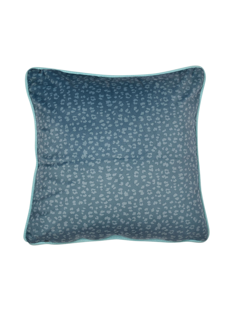 Soiree teal blue peacock velvet cushion 43cm, UK version