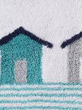 Fusion beach huts anti-slip cotton bath mat - British product
