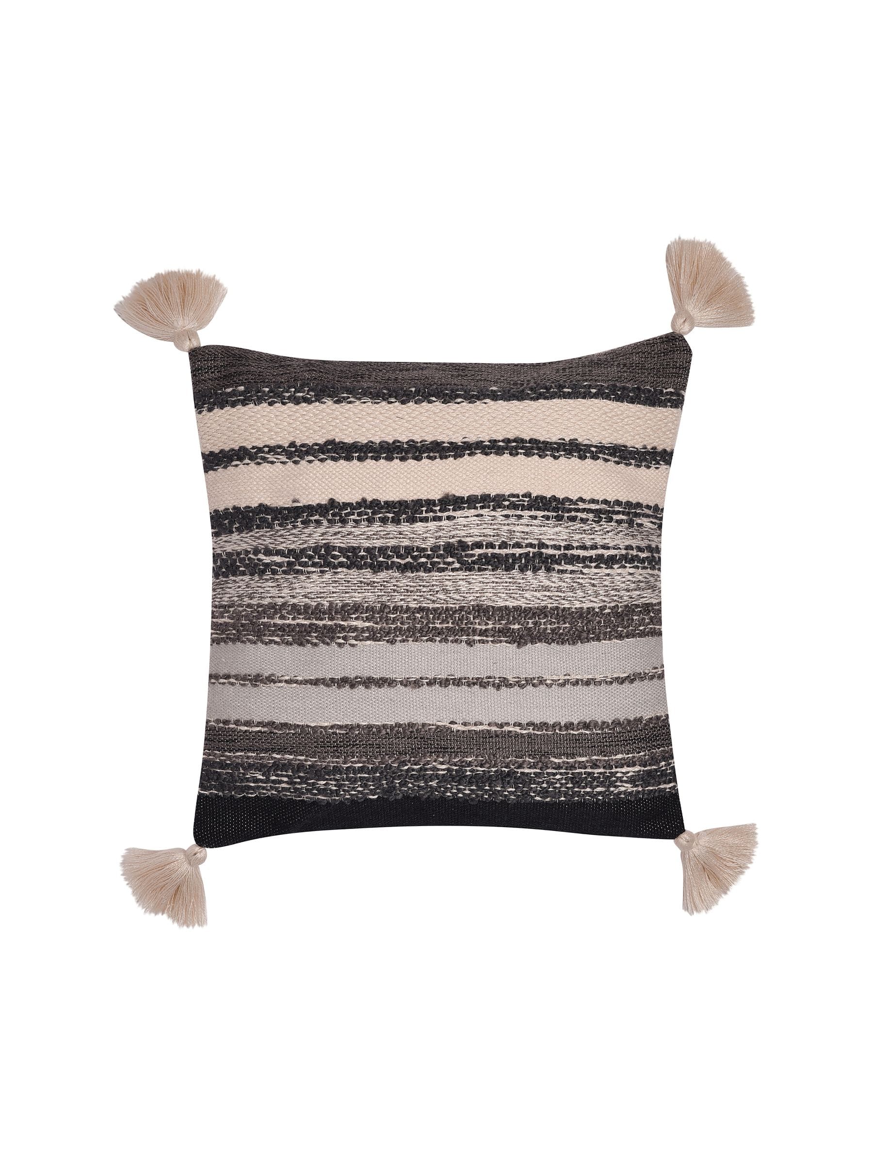 Drift Home Grayson outdoor cushion with textured design and tassels (British brand)