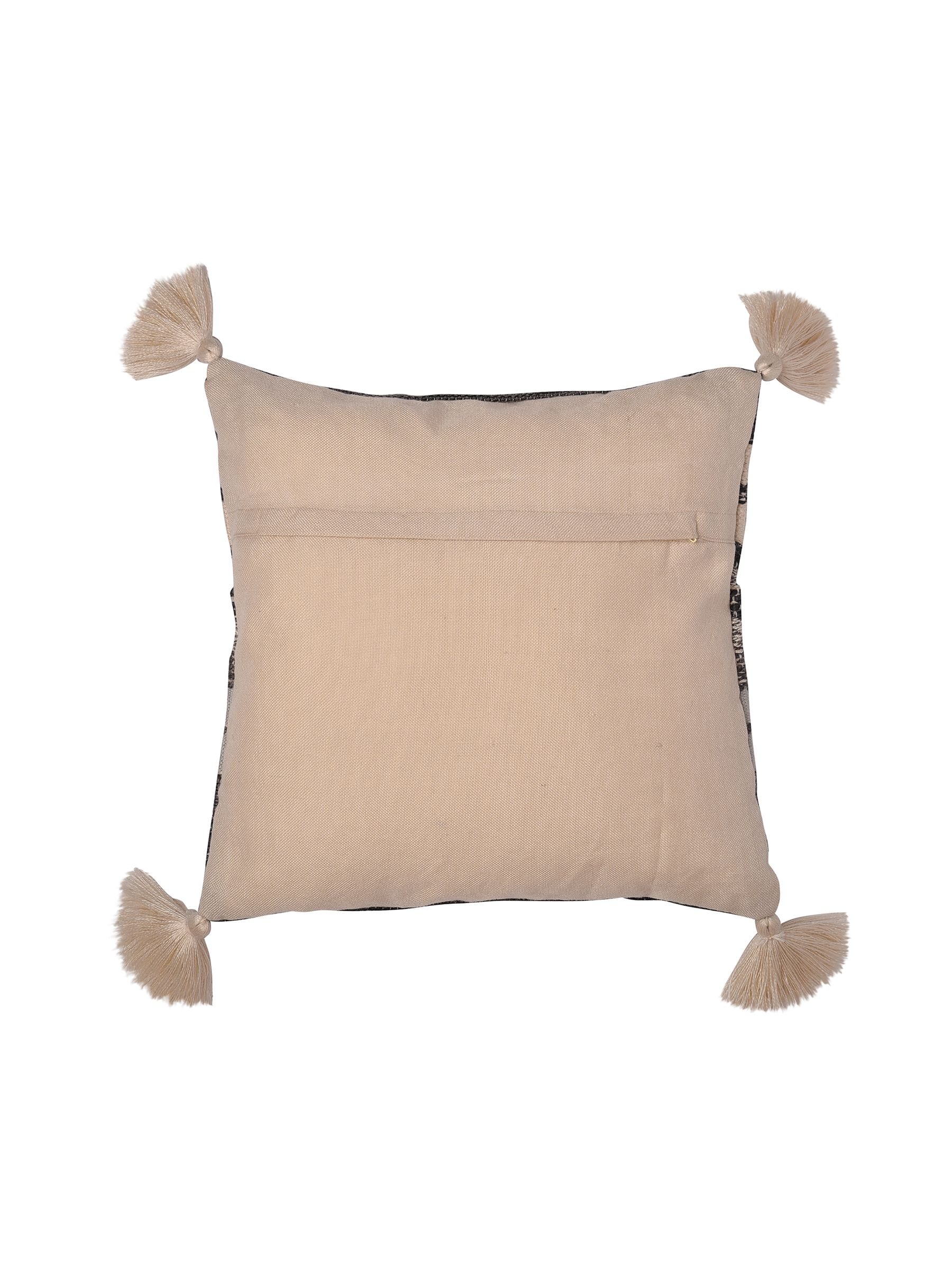 Drift Home Grayson outdoor cushion with textured design and tassels (British brand)