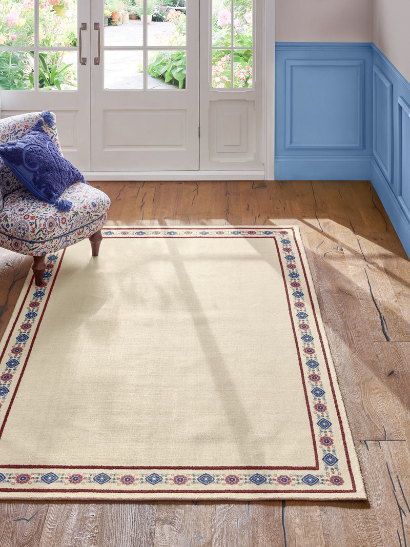 Joules Blenheim tufted border flat weave rug - British product