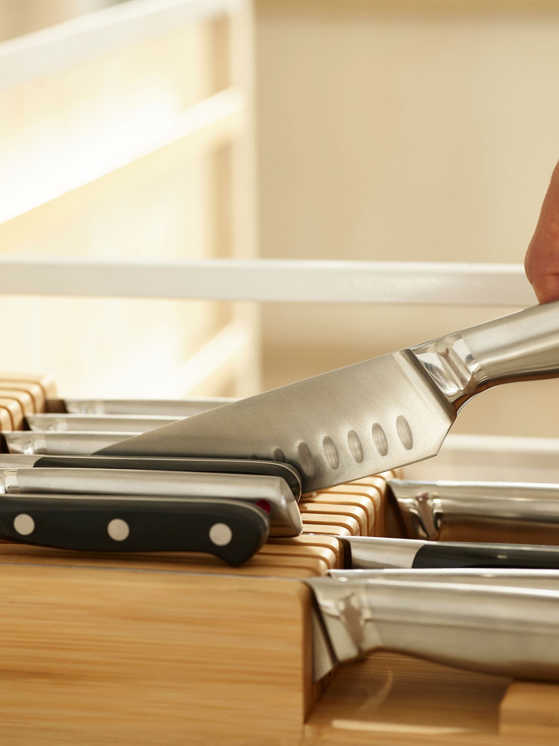 Joseph Joseph bamboo wood large knife organiser, UK version