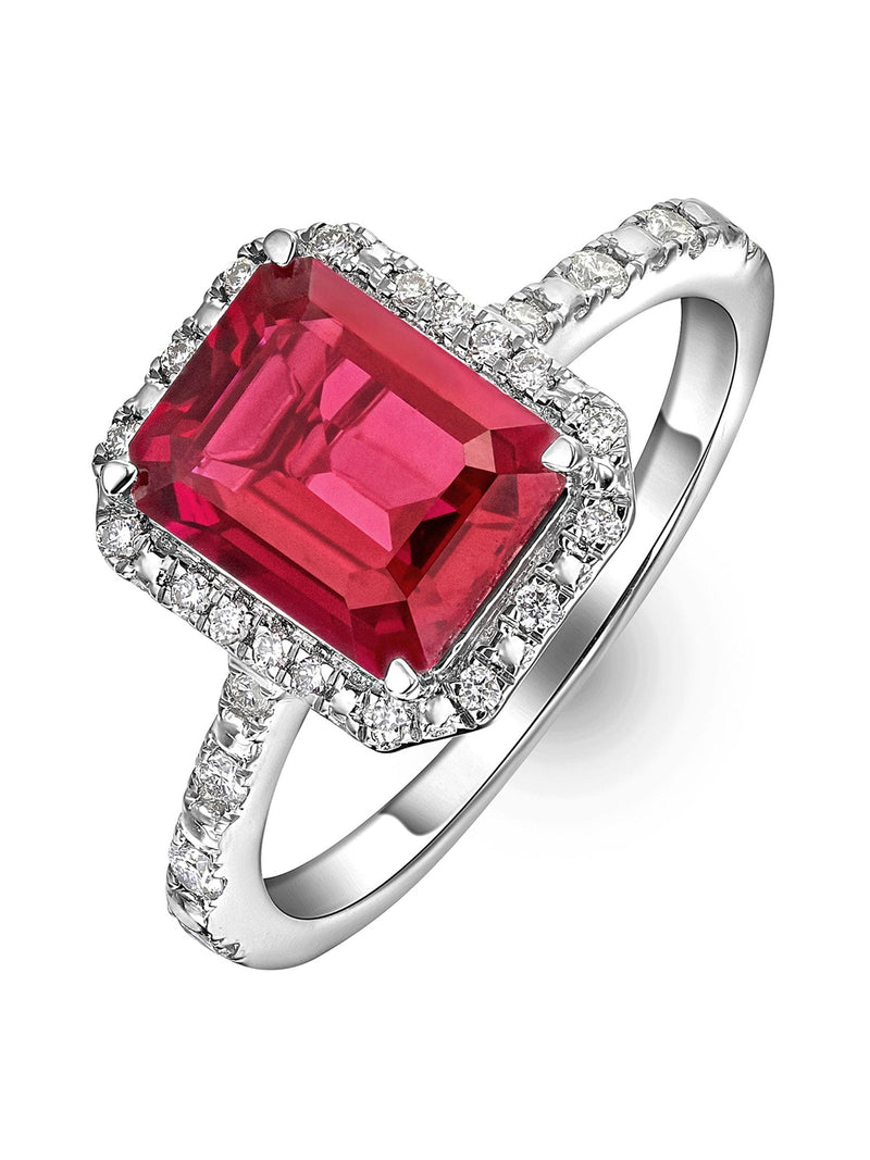 The Diamond Store Ruby Astra 2ct lab diamond halo ring (British brand)