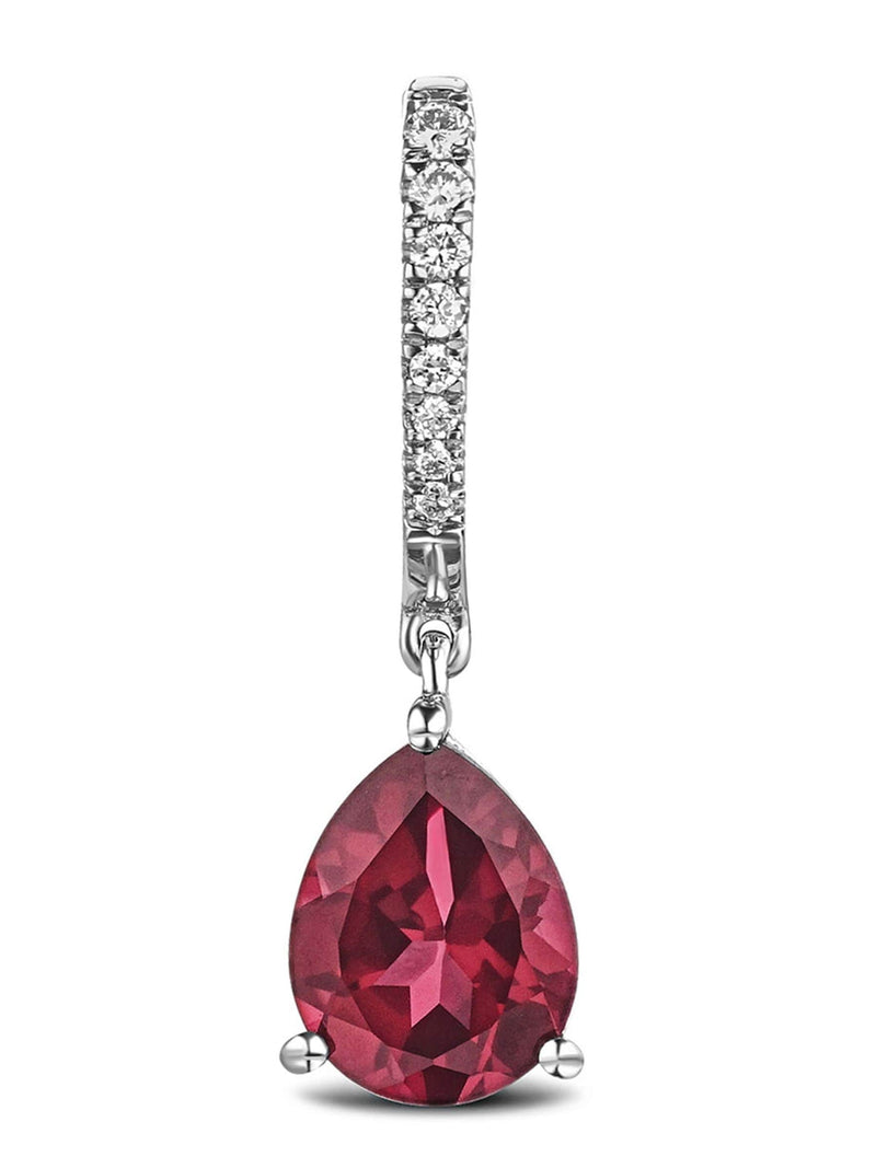 The Diamond Store Red Astra lab ruby diamond drop earrings - British product