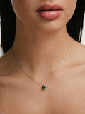 The Diamond Store green 3.5ct lab diamond and emerald pear cut necklace (British brand)