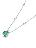The Diamond Store green 3.5ct lab diamond and emerald pear cut necklace (British brand)