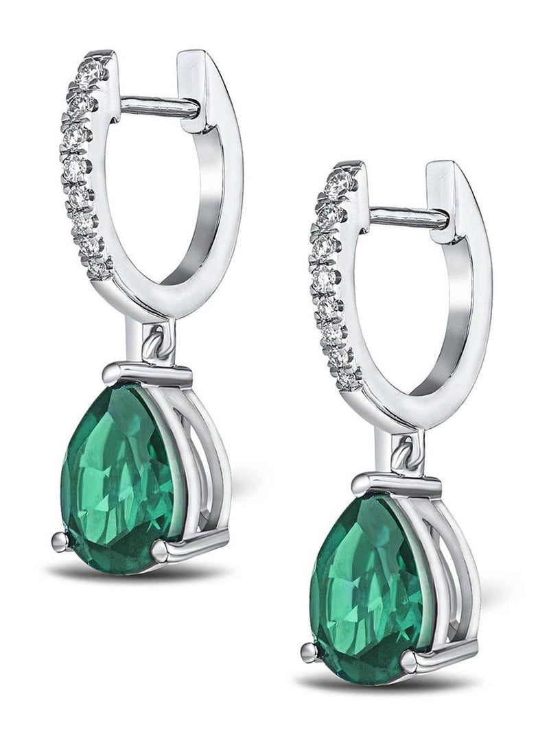 The Diamond Store Astra 4.60ct emerald and diamond pear earrings (British brand)