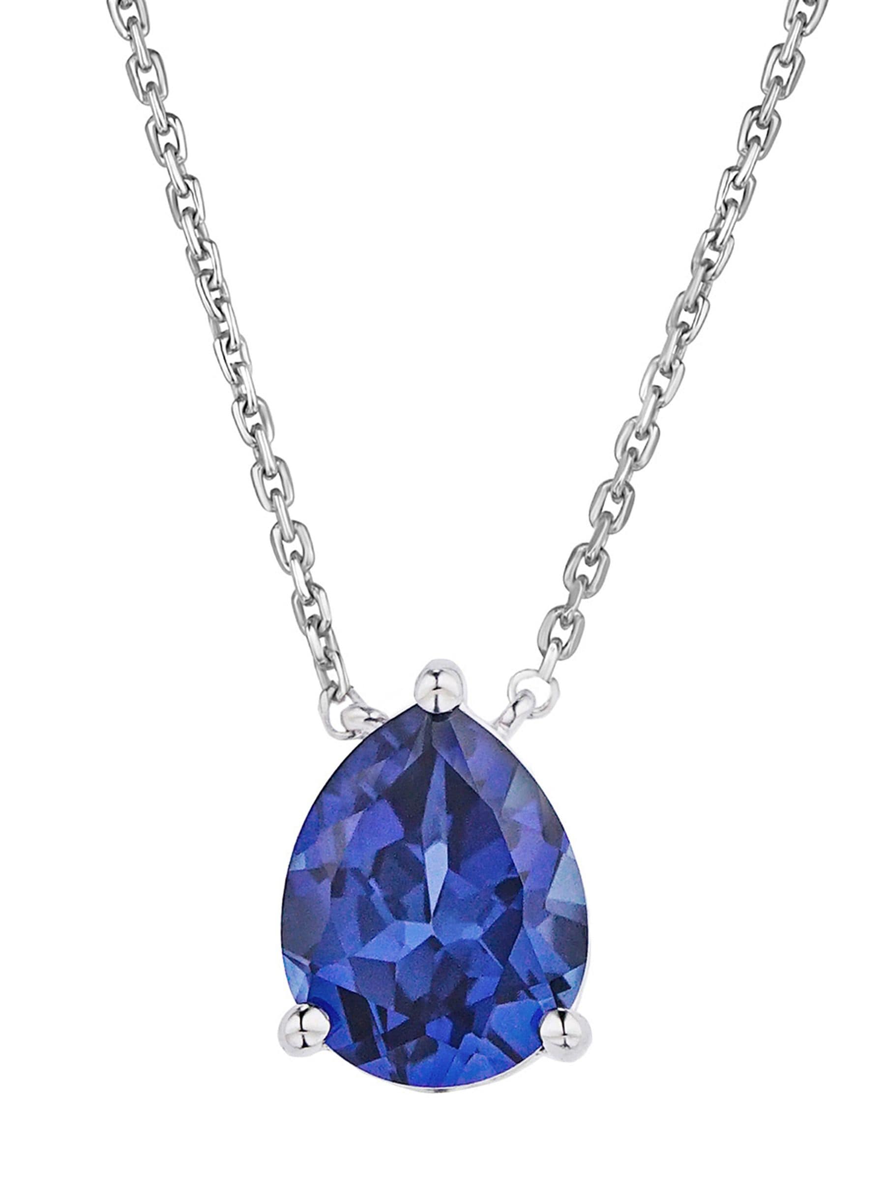 The Diamond Store Green Lab Diamond and Emerald Pear Necklace 3.5ct