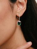 Lab emerald diamond drop earrings by The Diamond Store - British product