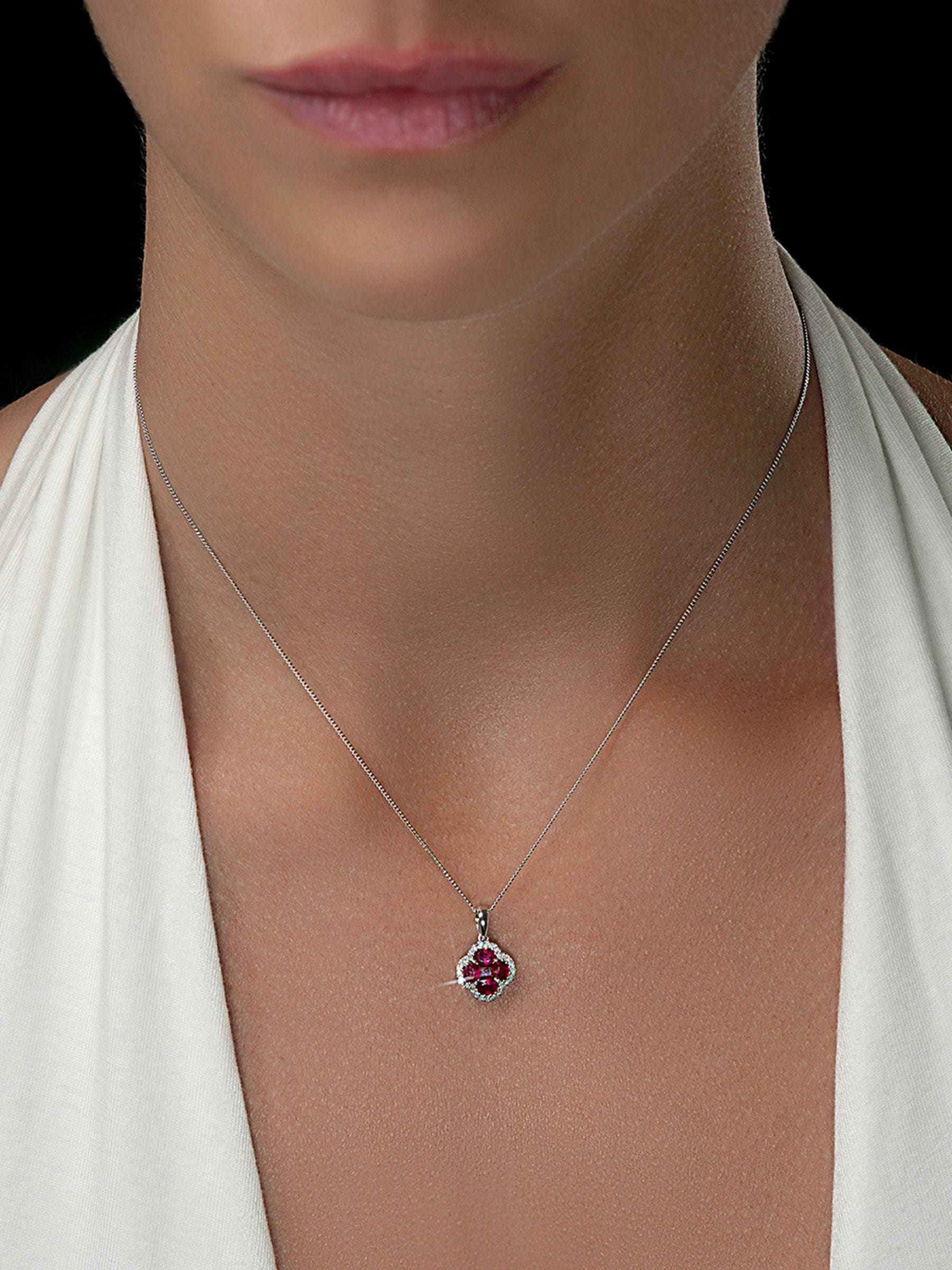 The Diamond Store Red Alegria ruby and diamond necklace 1.34ct (British brand)