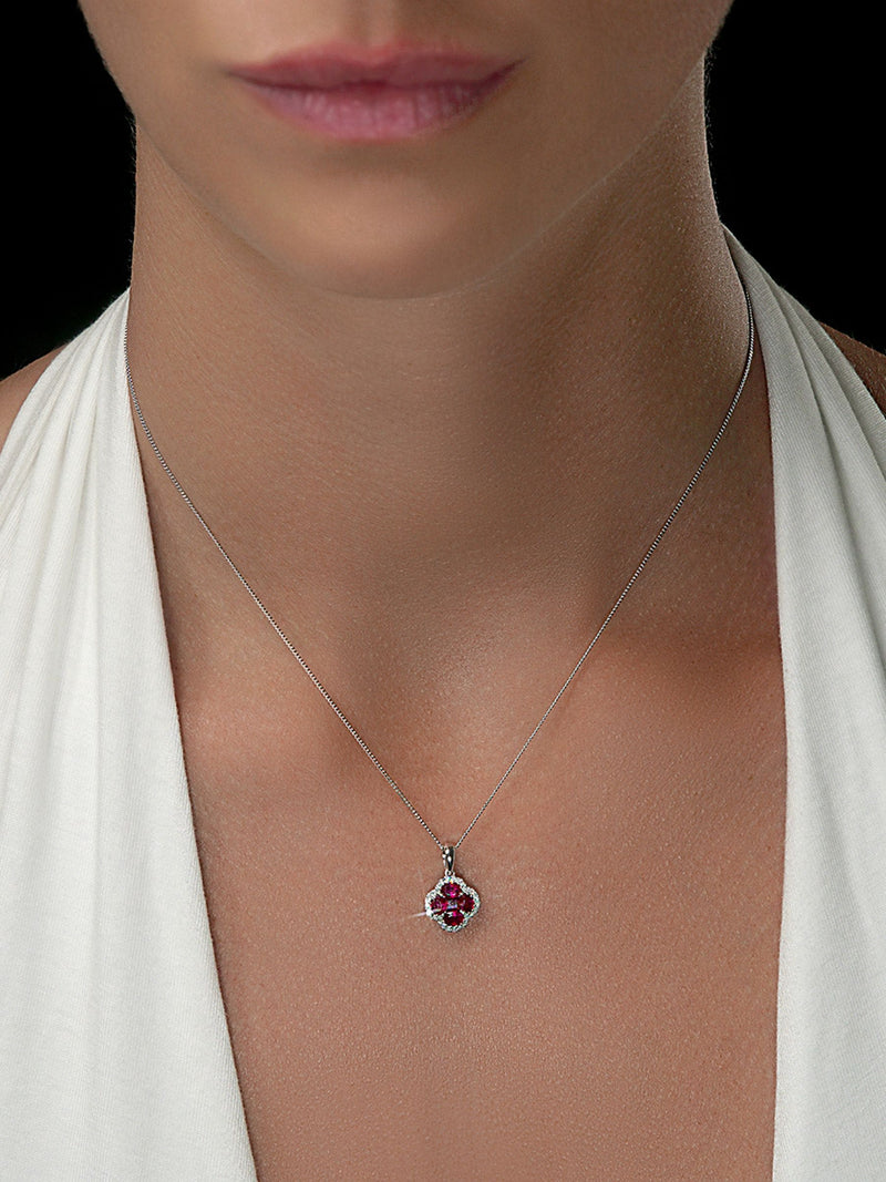 The Diamond Store Red Alegria ruby and diamond necklace 1.34ct (British brand)