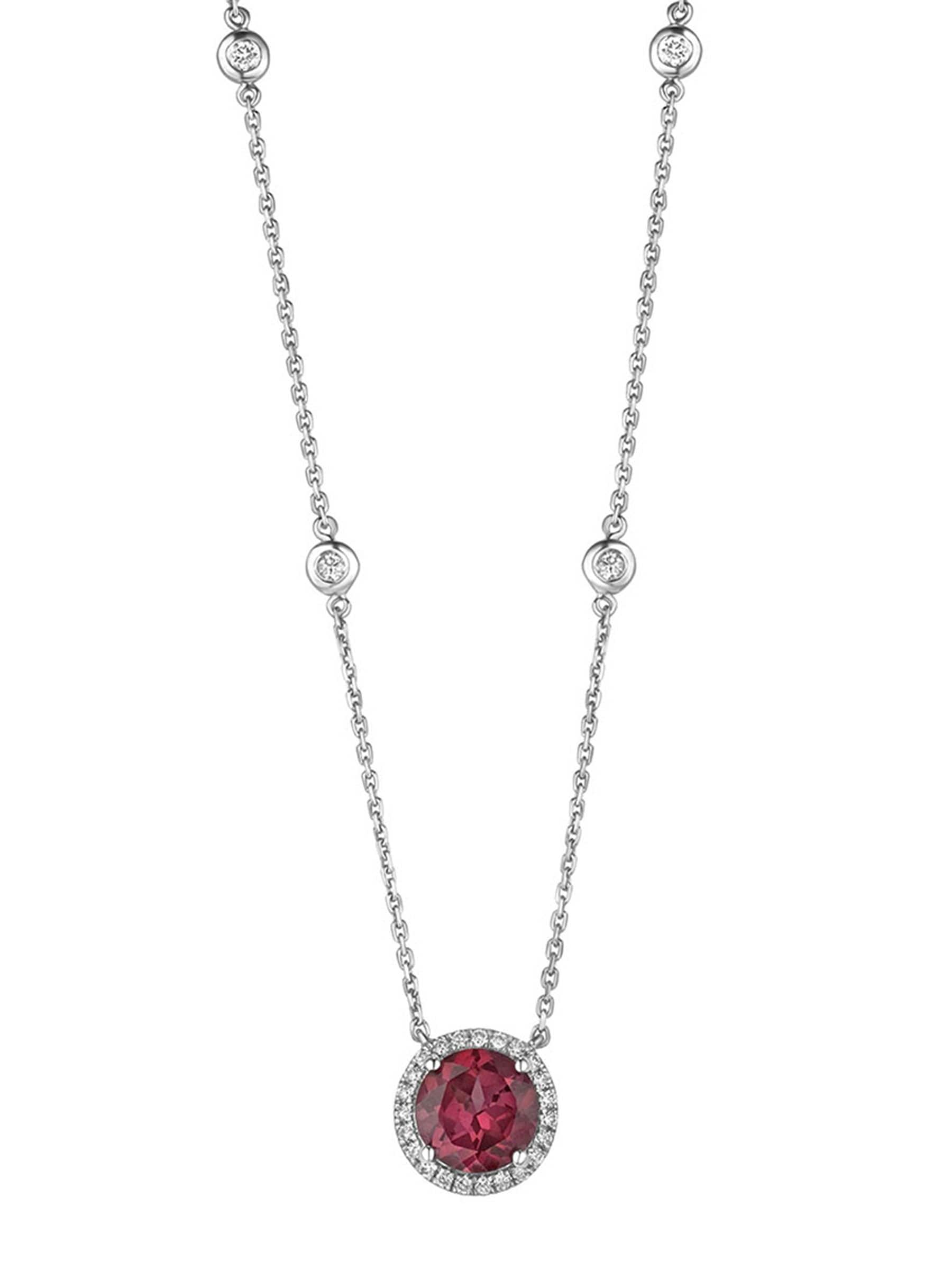 The Diamond Store red lab ruby diamond halo necklace 3.60ct (British brand)