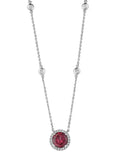 The Diamond Store red lab ruby diamond halo necklace 3.60ct (British brand)