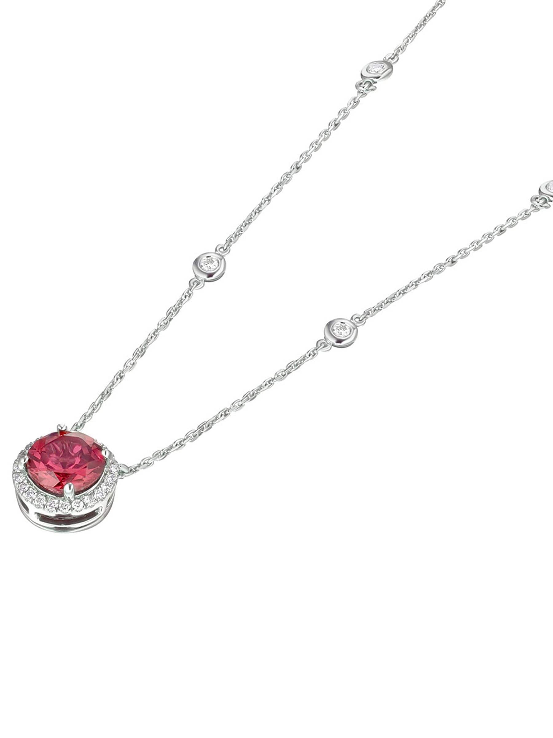 The Diamond Store red lab ruby diamond halo necklace 3.60ct (British brand)