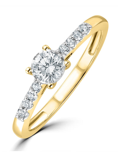 Bague de fiançailles avec pierres latérales en diamant synthétique blanc 0,25 ct de The Diamond Store