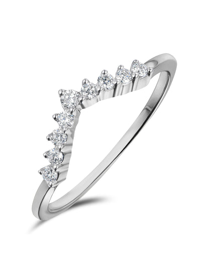 Next The Diamond Store White Gold 0.15ct 9k Lab Diamond Wishbone Ring- Buy online at McGrocer