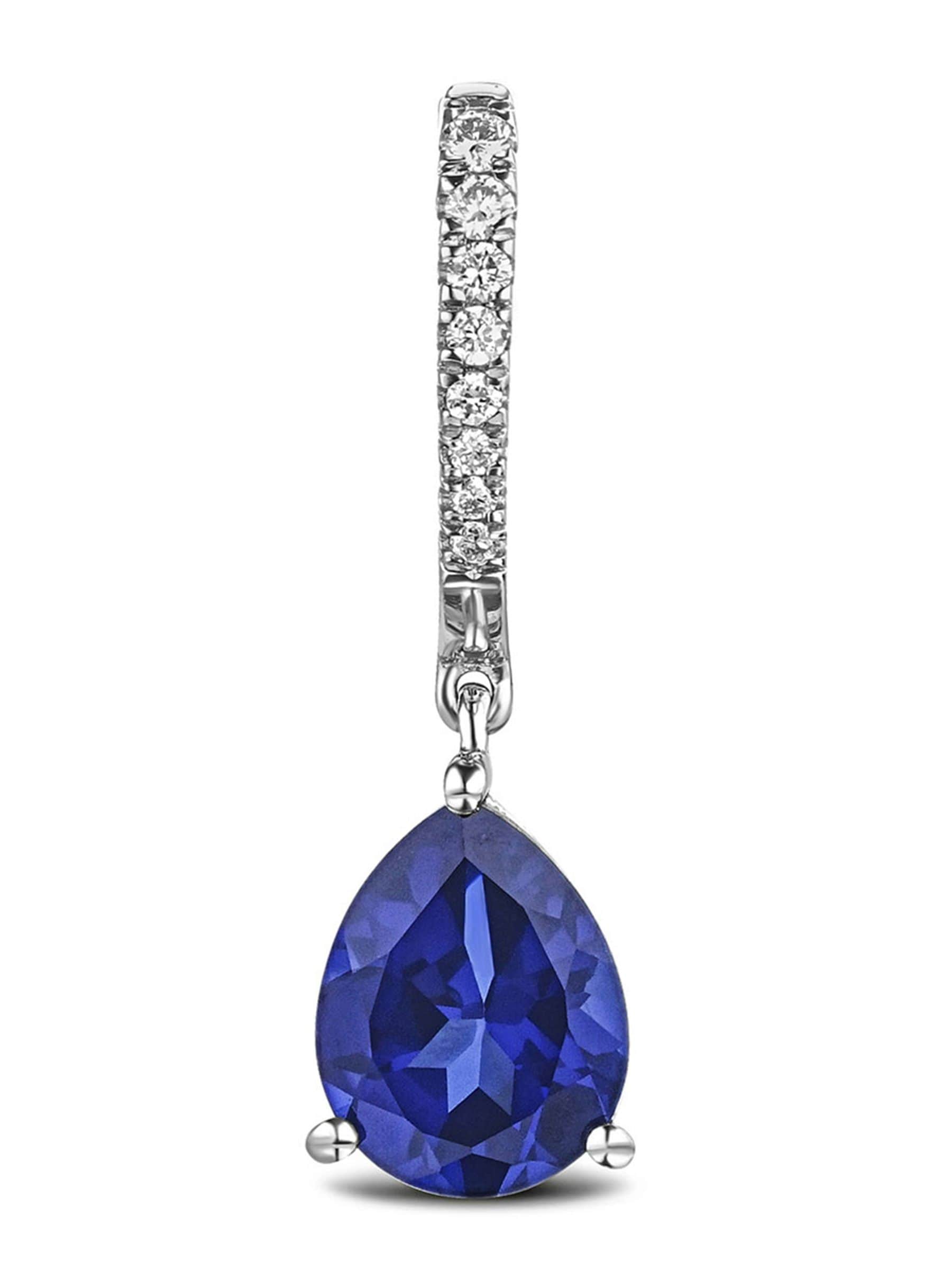 The Diamond Store lab sapphire diamond pear earrings 6.50ct (British brand)