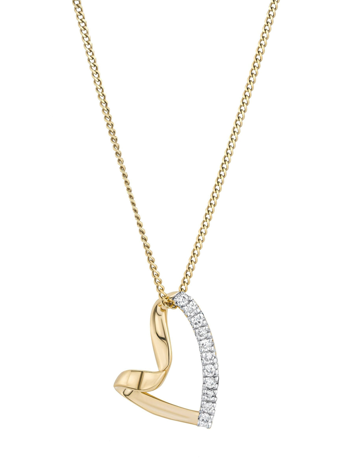 The Diamond Store white lab diamond heart pendant 0.10ct H/SI (British brand)