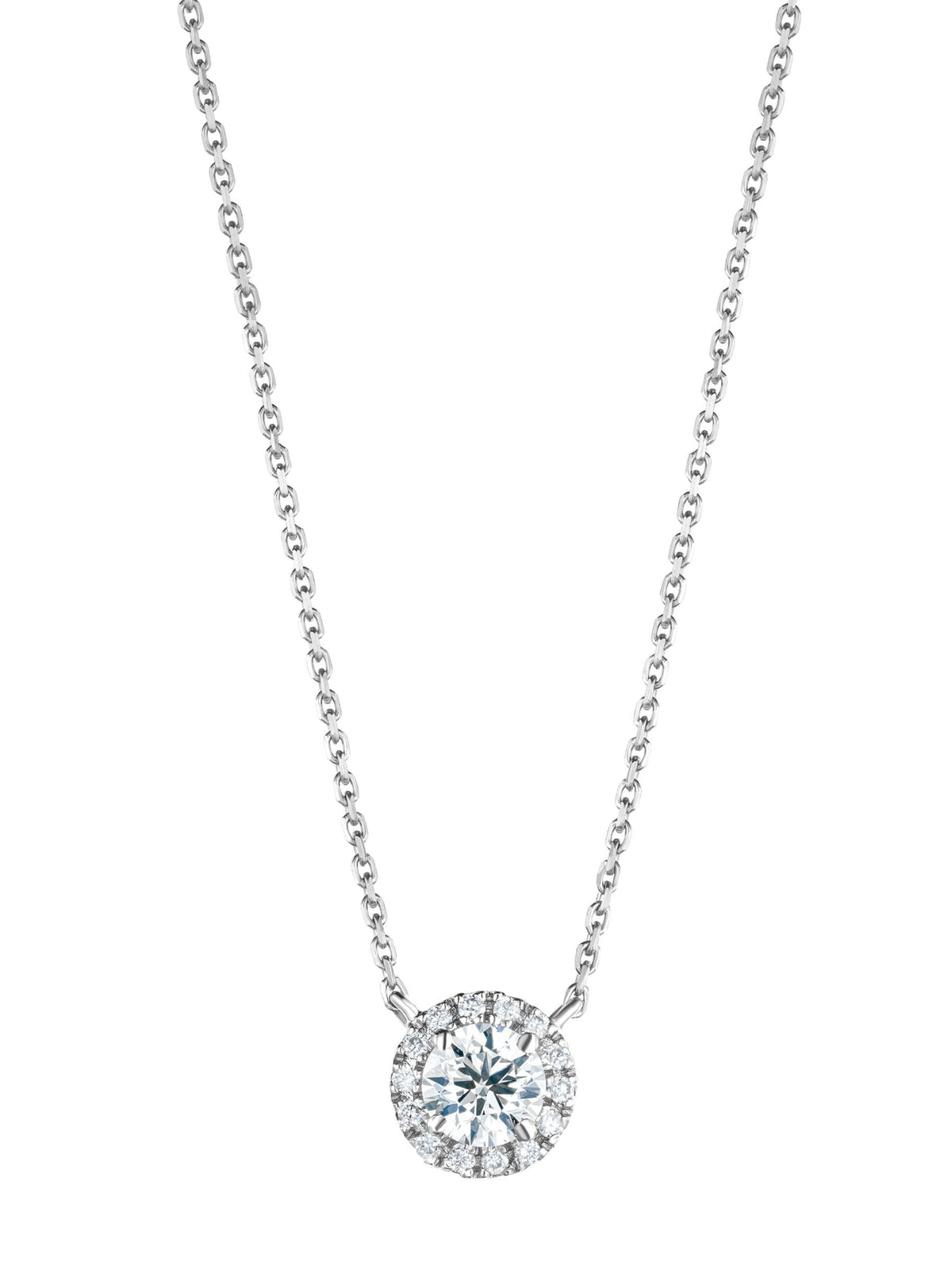 The Diamond Store White 0.70ct Lab Diamond Halo Necklace