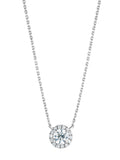 Lab-Grown Diamond Halo Pendant Necklace with 0.70ct Total Weight in 9k White Gold