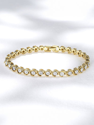 Next The Diamond Store White 0.19ct Diamond and 18K Vermeil Twist Bracelet - Diamond Bracelet- Buy online at McGrocer