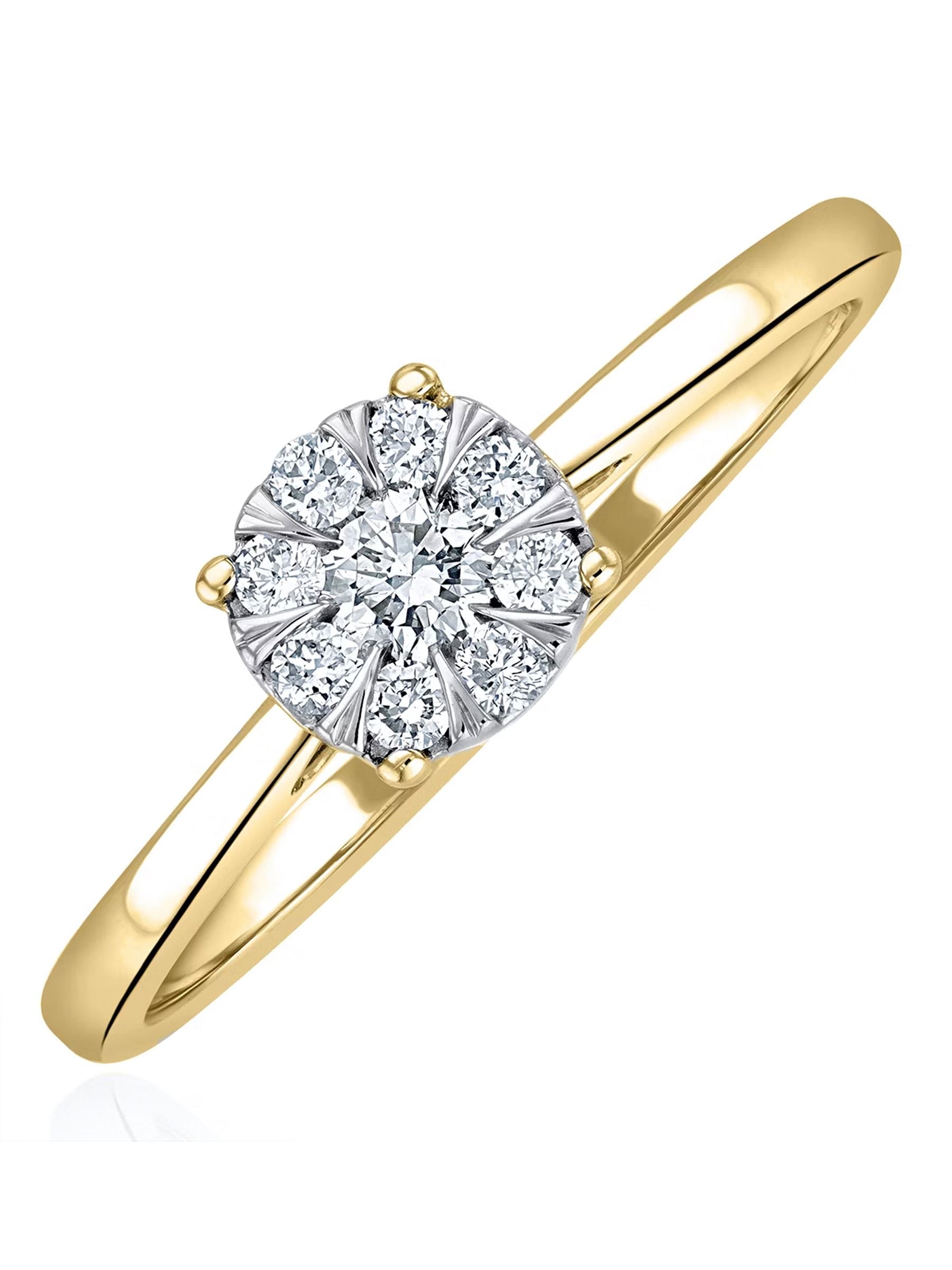 The Diamond Store White 0.25ct Lab Diamond Cluster Solitaire Ring