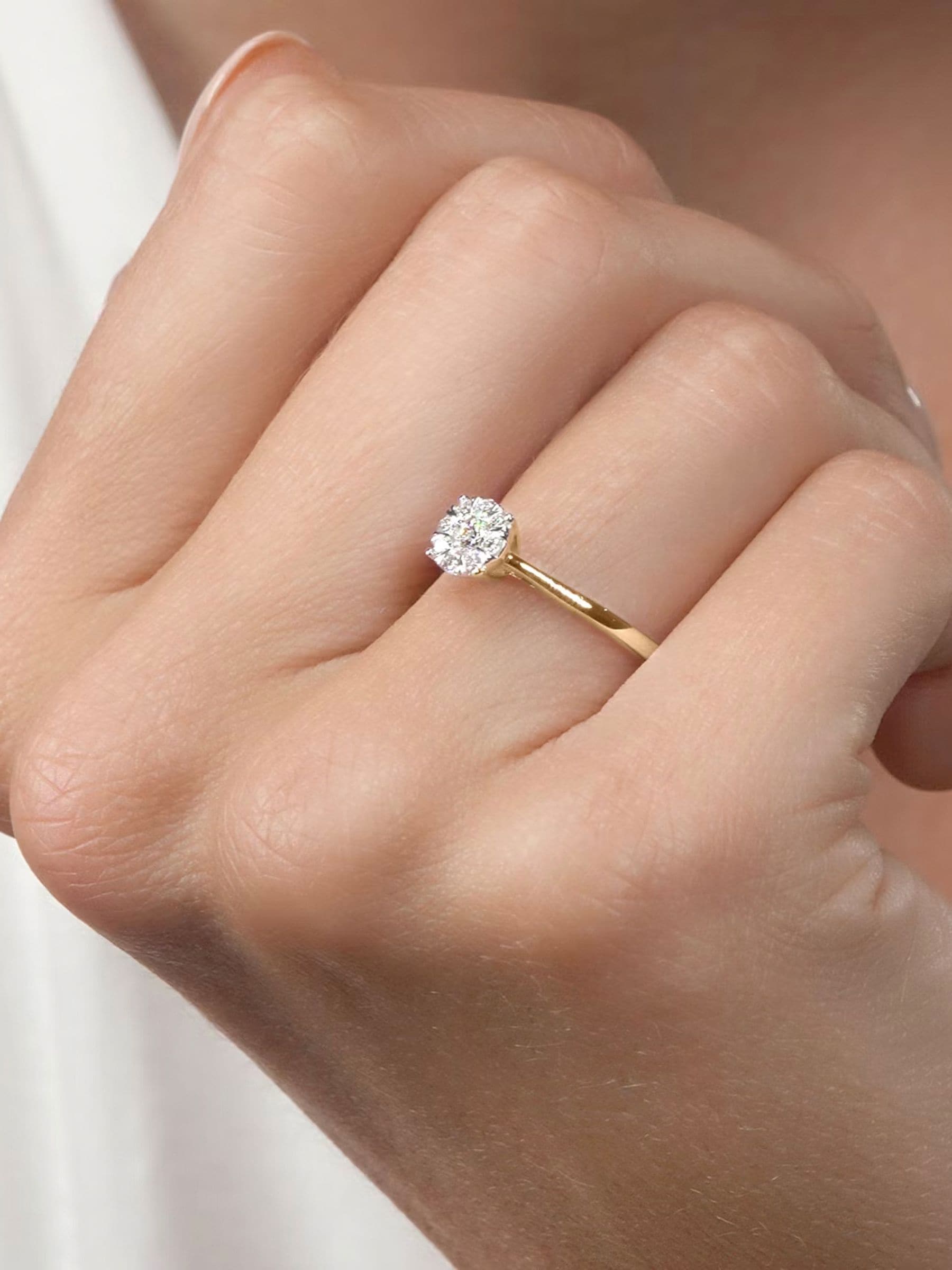 The Diamond Store White 0.25ct Lab Diamond Cluster Solitaire Ring