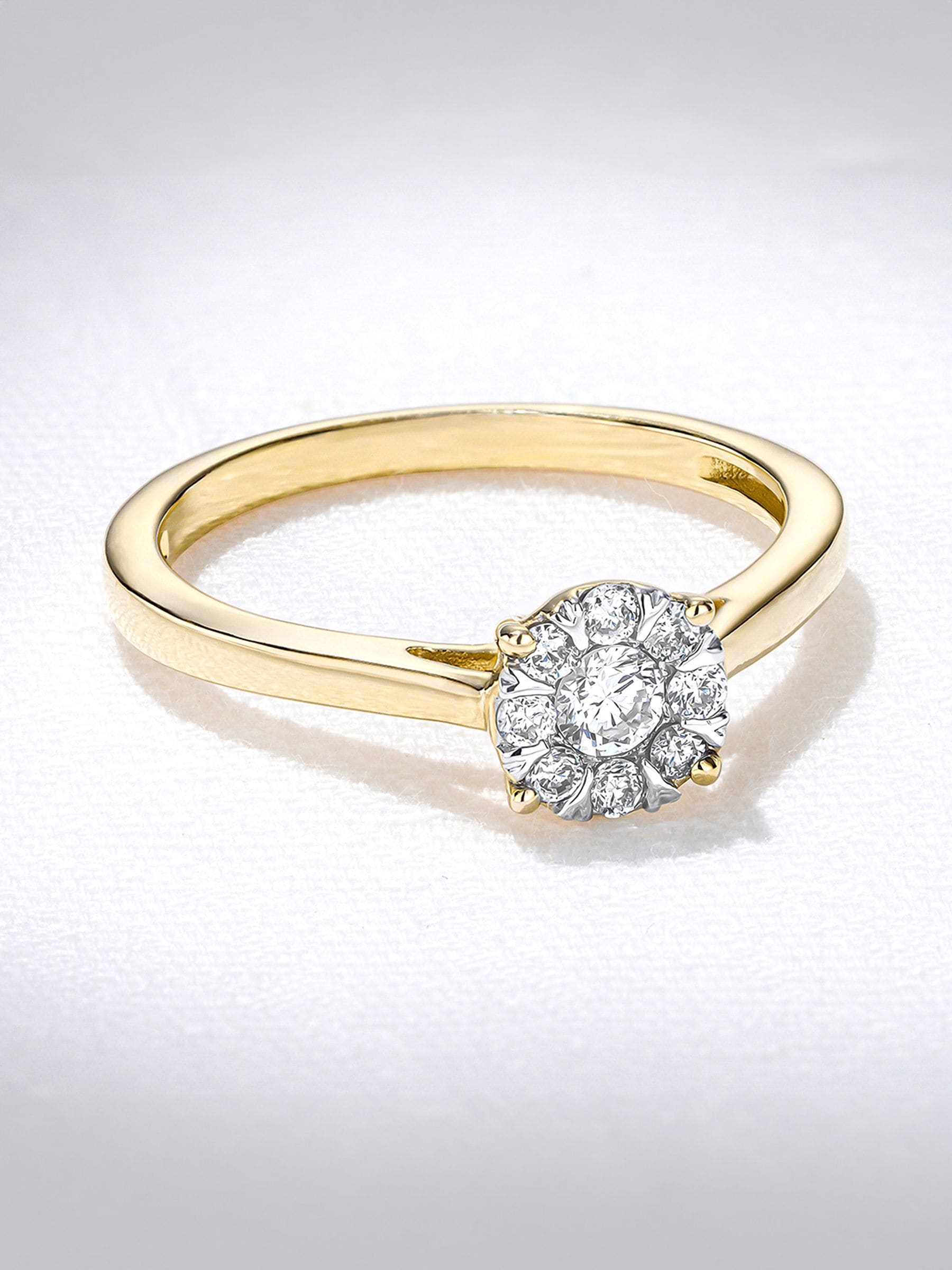 The Diamond Store White 0.25ct Lab Diamond Cluster Solitaire Ring