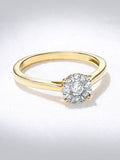 The Diamond Store White 0.25ct Lab Diamond Cluster Solitaire Ring