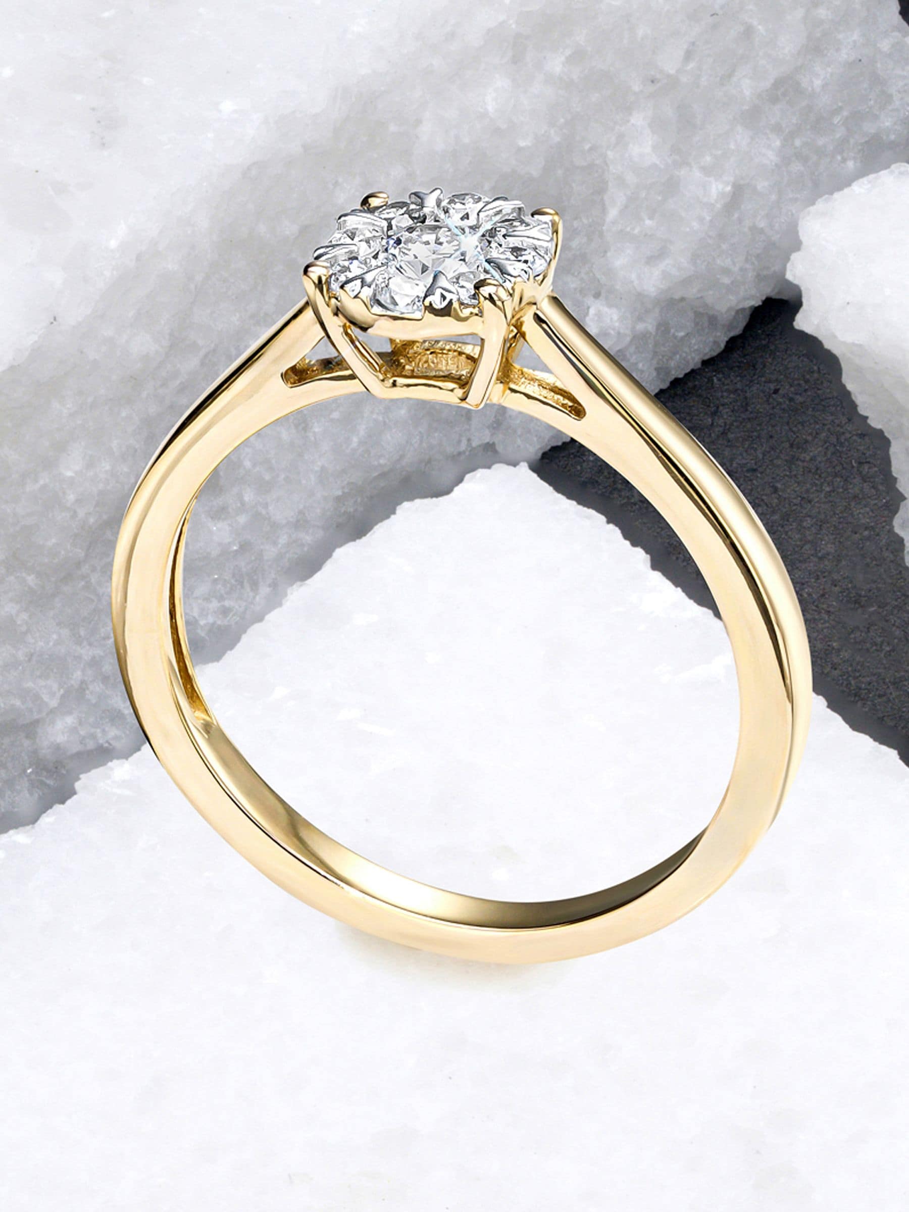 The Diamond Store White 0.25ct Lab Diamond Cluster Solitaire Ring