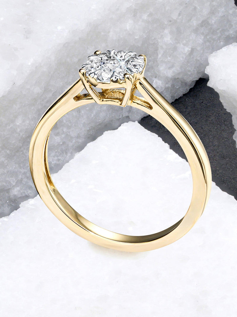 The Diamond Store White 0.25ct Lab Diamond Cluster Solitaire Ring