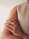 Gold and silver tone wave rings set of 2, UK version