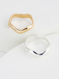Gold and silver tone wave rings set of 2, UK version