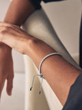 Silver tone baguette stone pully bracelet (British brand)