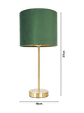 BHS emerald green velvet table lamp 37cm - British product
