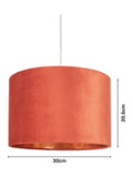 BHS burnt orange velvet lamp shade 30cm, UK version