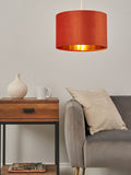 BHS Burnt Orange Velvet Easy Fit Shade 30cm Ceiling Light