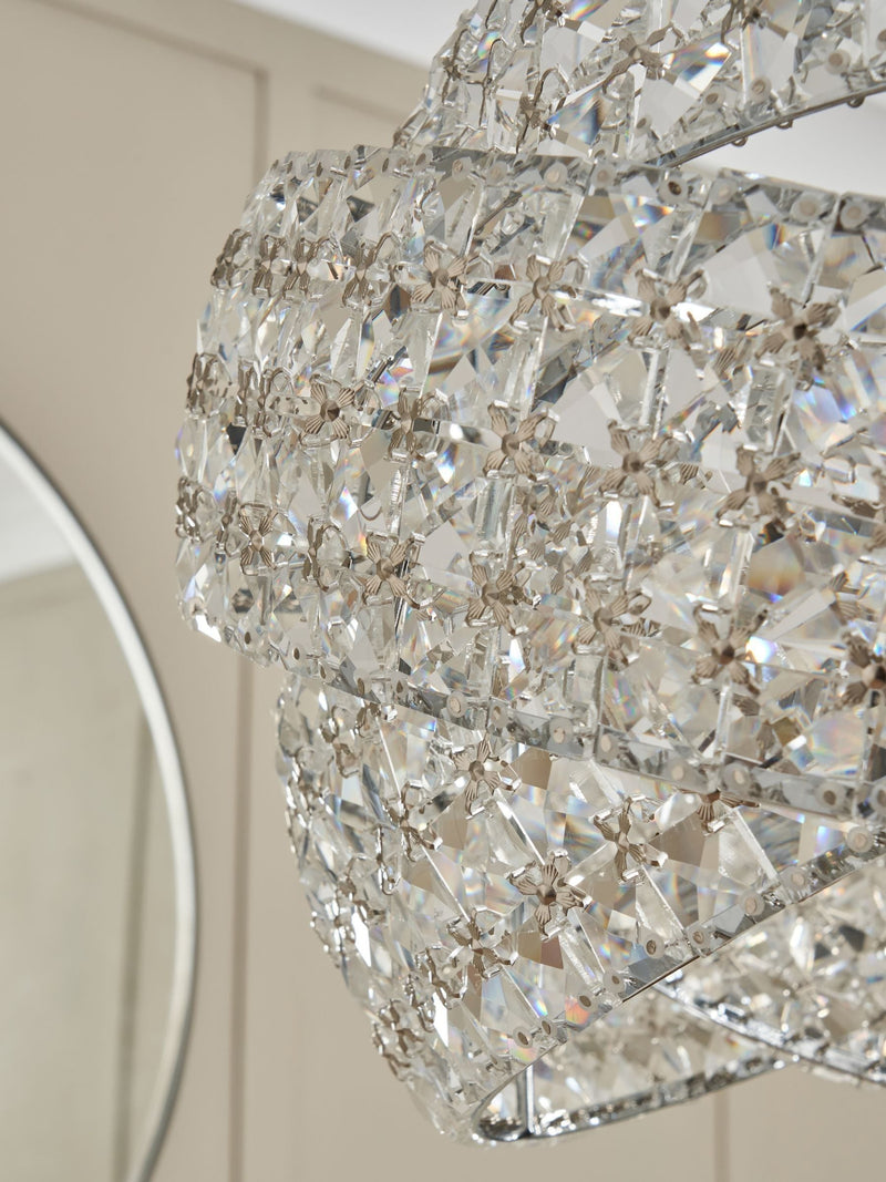 BHS crystal rings pendant ceiling light, chrome finish, imported from the UK