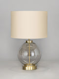 BHS satin brass mini glass sphere table lamp, UK version