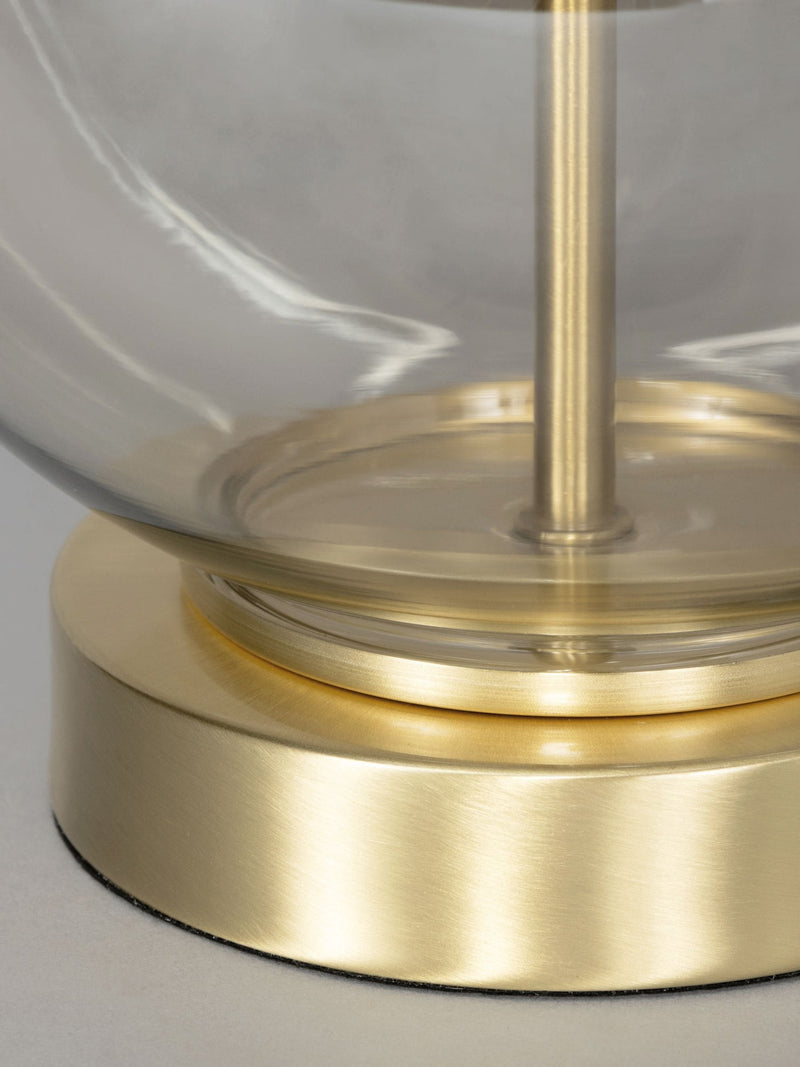 BHS satin brass mini glass sphere table lamp, UK version