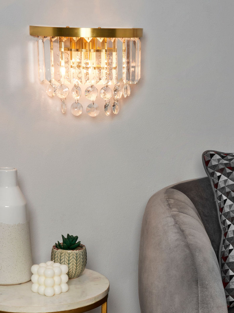 BHS Satin Brass Paladina 2 Wall Light
