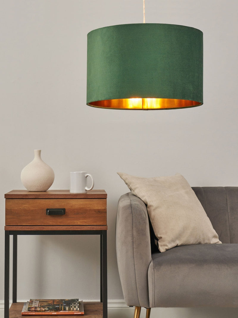 BHS emerald green velvet lampshade 40cm - British product
