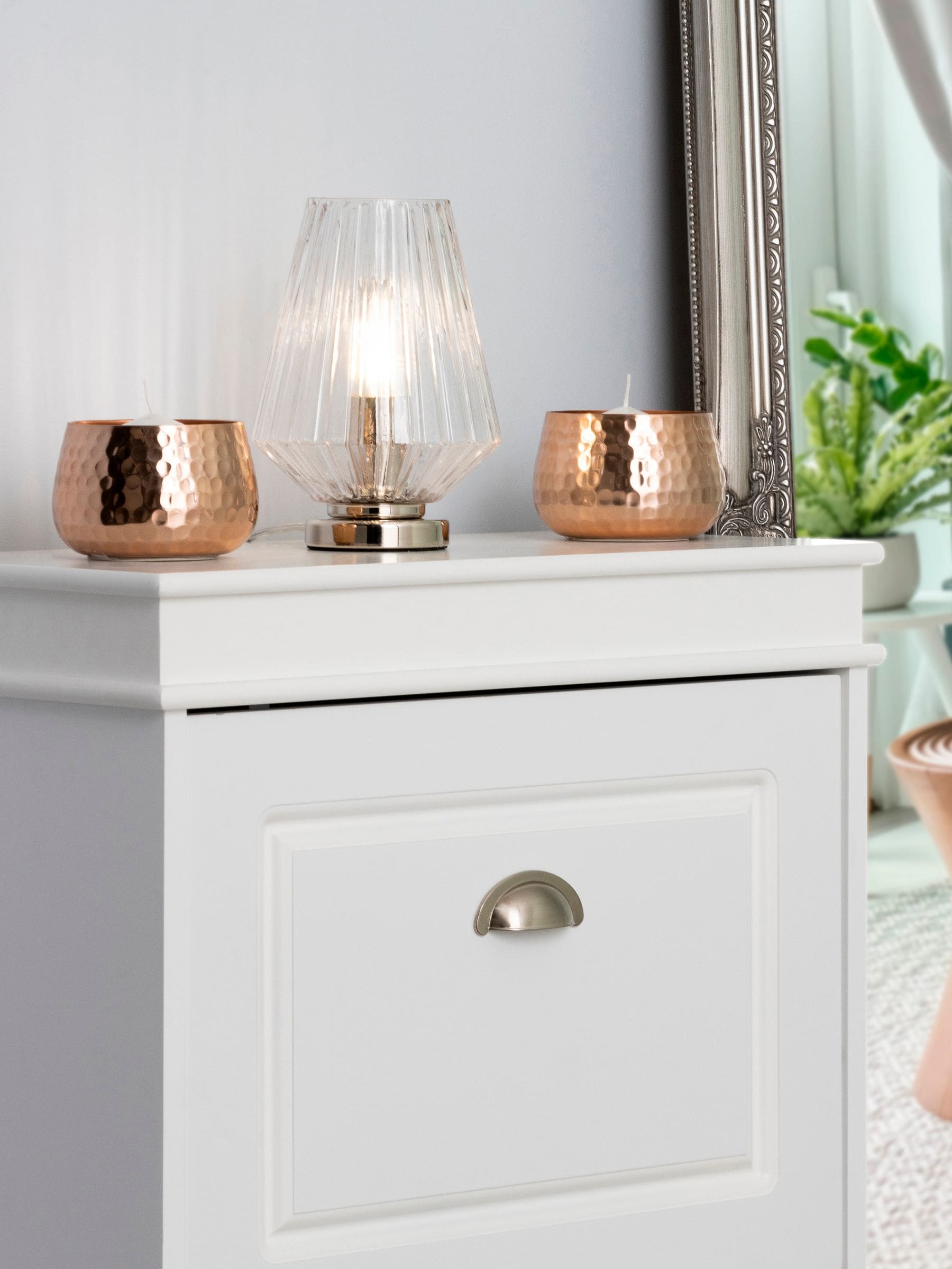 BHS chrome vessel table lamp 20cm, UK version