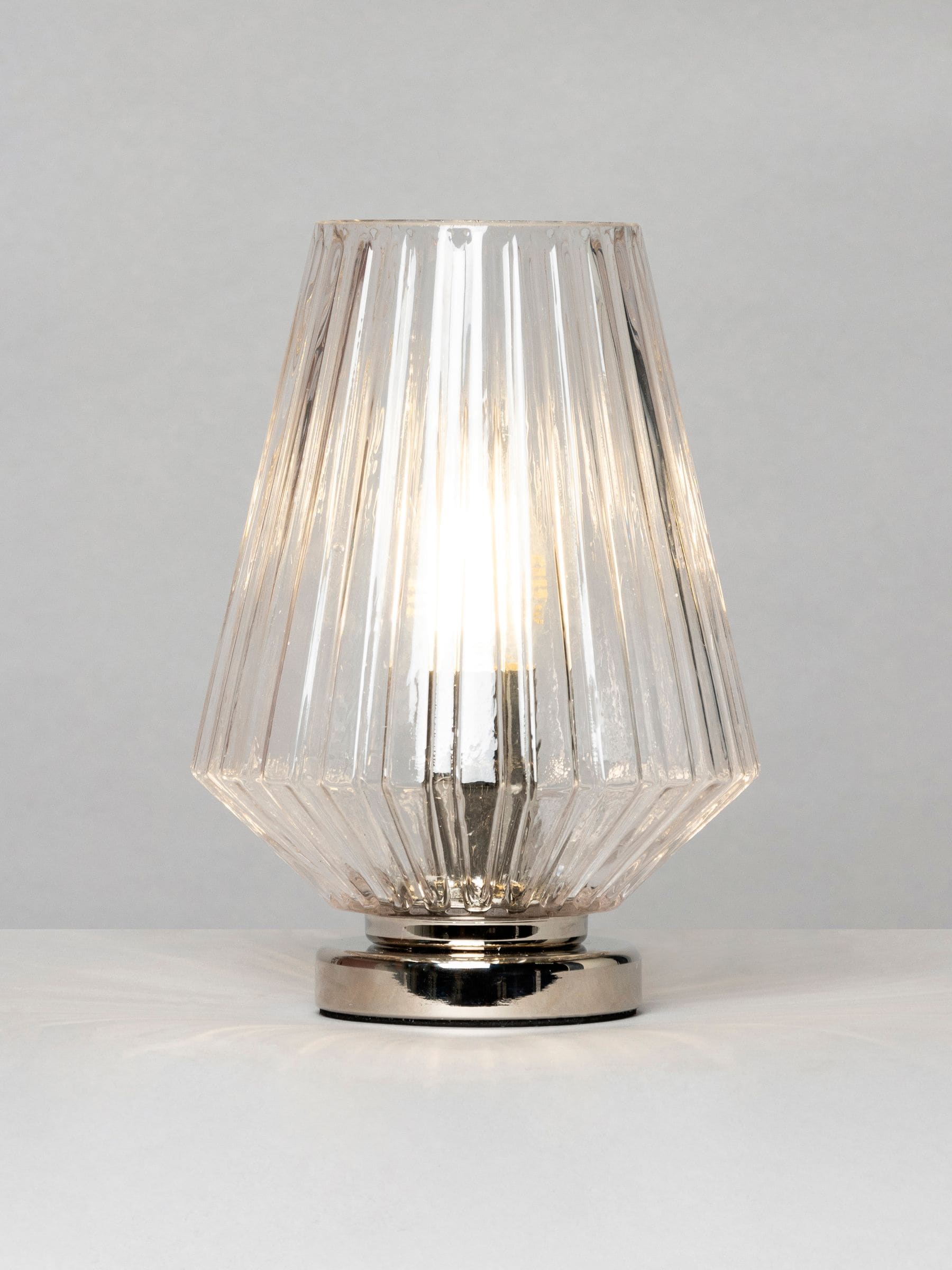 BHS chrome vessel table lamp 20cm, UK version