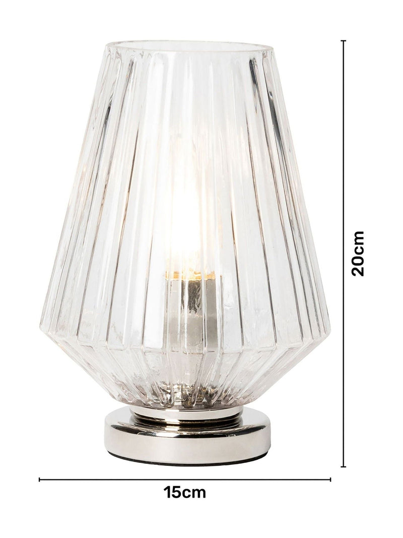 BHS chrome vessel table lamp 20cm, UK version
