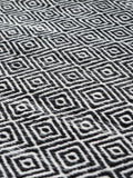 Pacific Inca design rectangular rug black white PET yarn, UK version