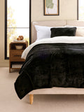 Black Plush Fleece Throw