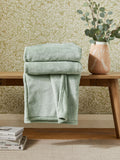 Sage green plush fleece throw blanket (British brand)
