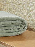 Sage green plush fleece throw blanket (British brand)