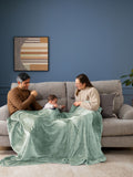 Sage green plush fleece throw blanket (British brand)
